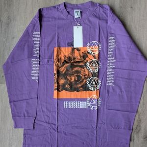 Crooks & Castles Purple and Orange Graphic Long Sleeve Tee